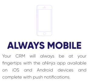 Access aNinja CRM Mobile app on iOS & Android devices