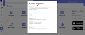 system notifications